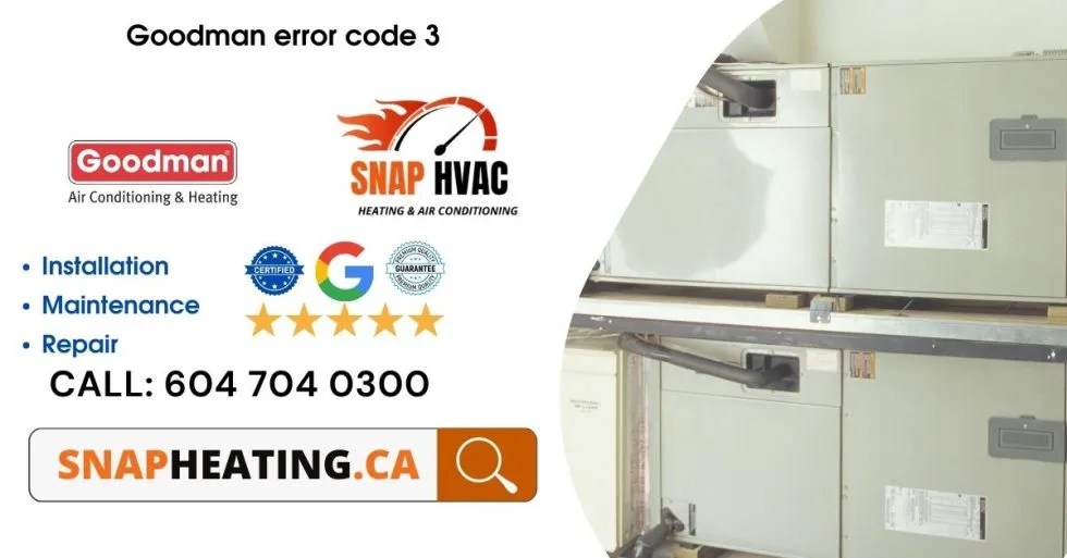 Goodman error code 3 Heating & Cooling Solutions