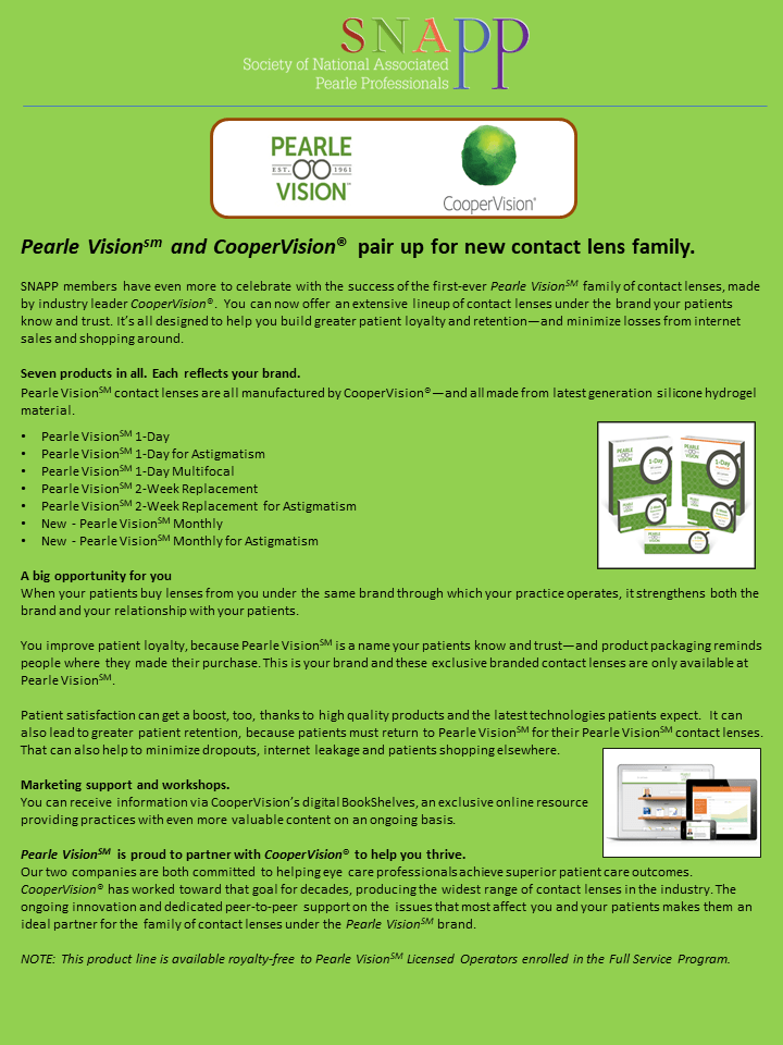 Pearle Vision Family of Contact Lenses from CooperVision