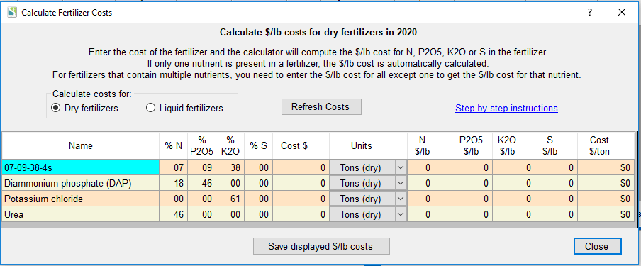 Fertilizer Blending Calculations