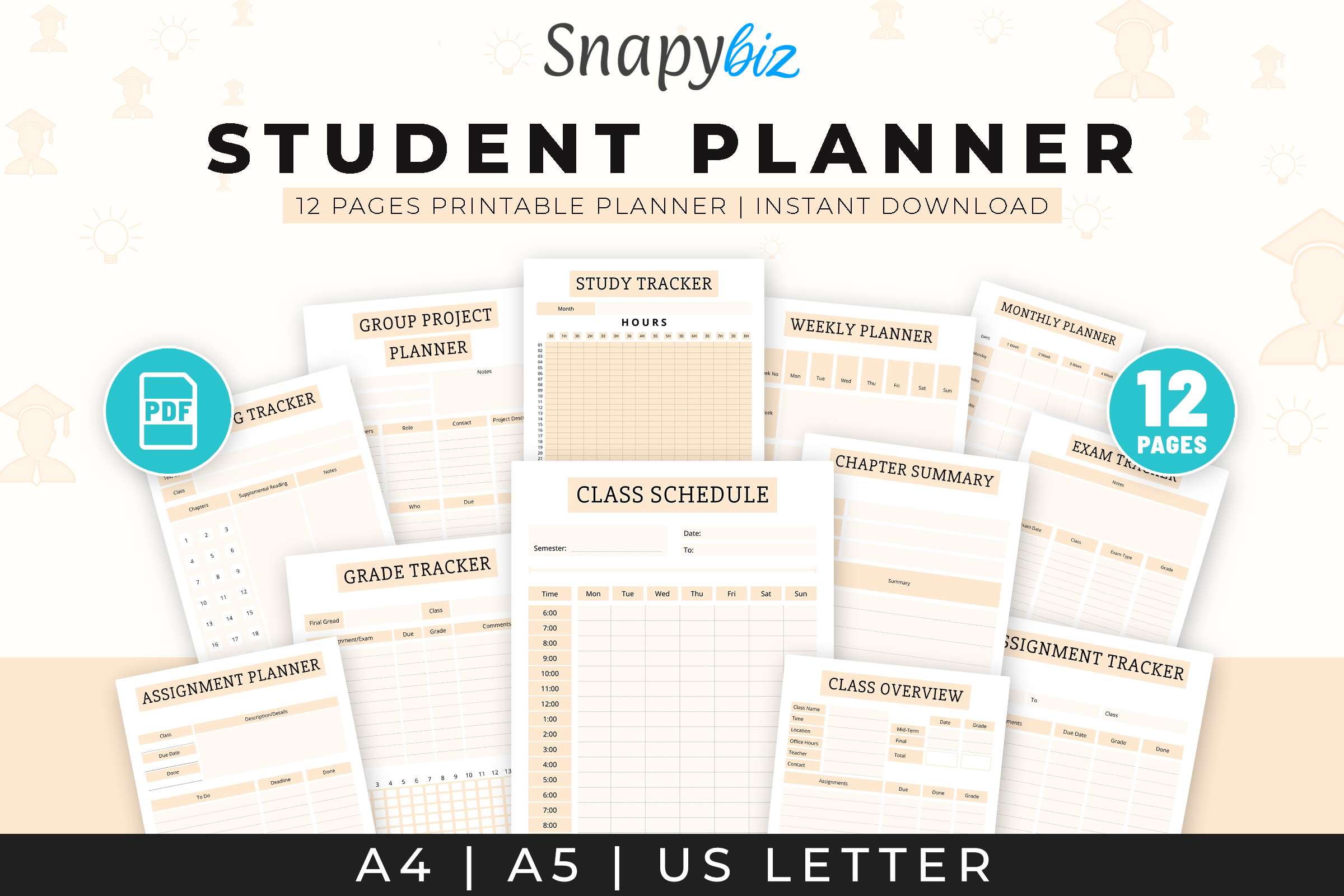 Student Planner Planner For Student Editable Planner