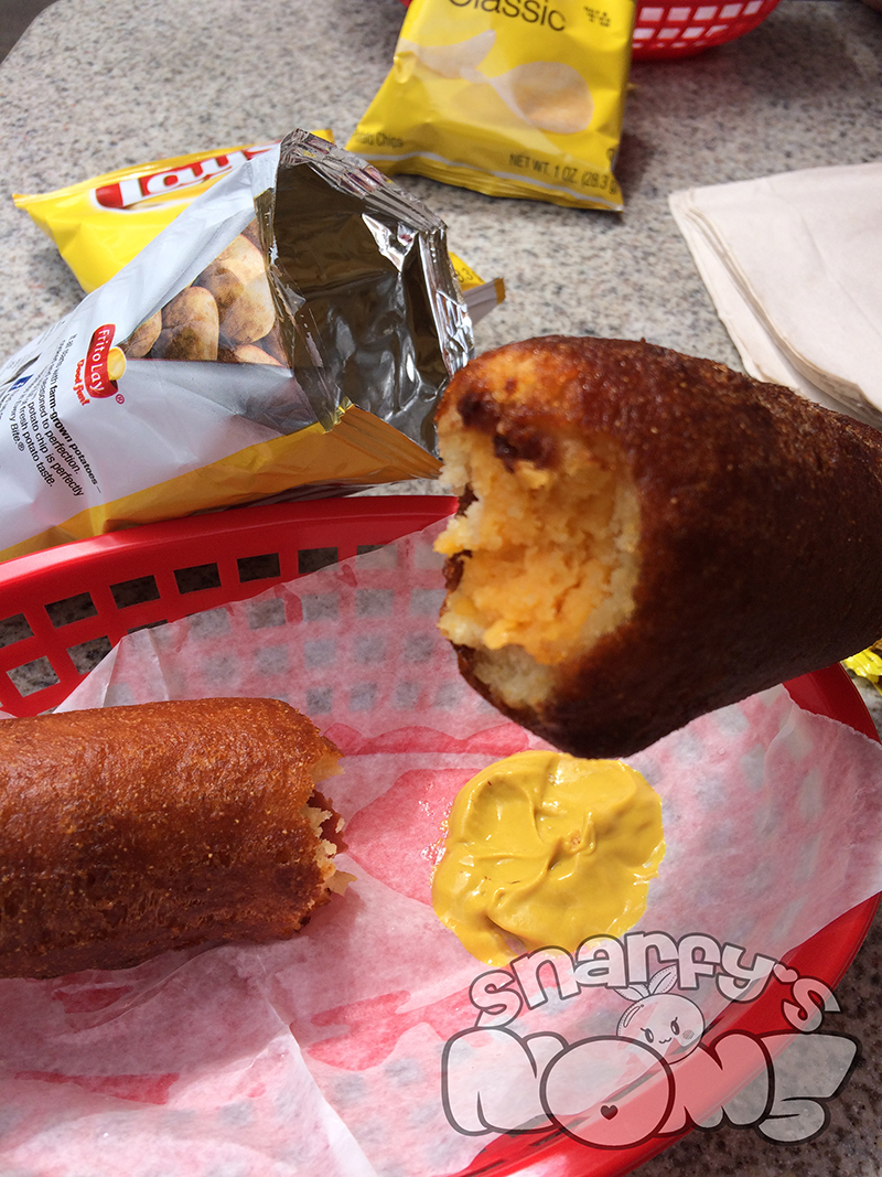 Food Porn Disneyland Cheddar Cheese Corn “Dog” Snarfys Noms