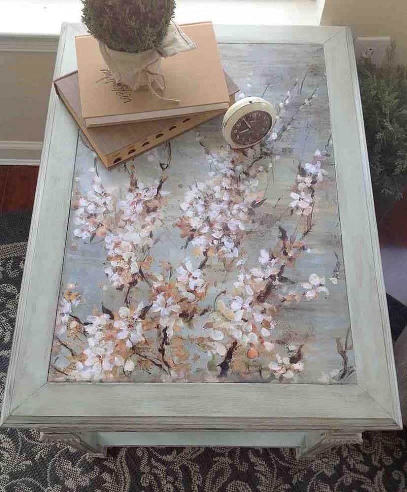 Upcycled Table with Decoupage snazzy little things
