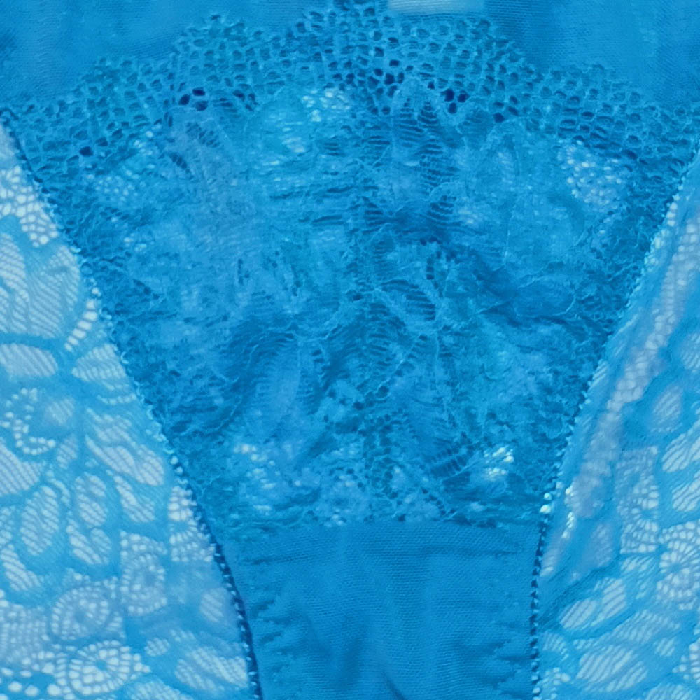 Sky Blue Floral Lace Bridal Hipster Panty