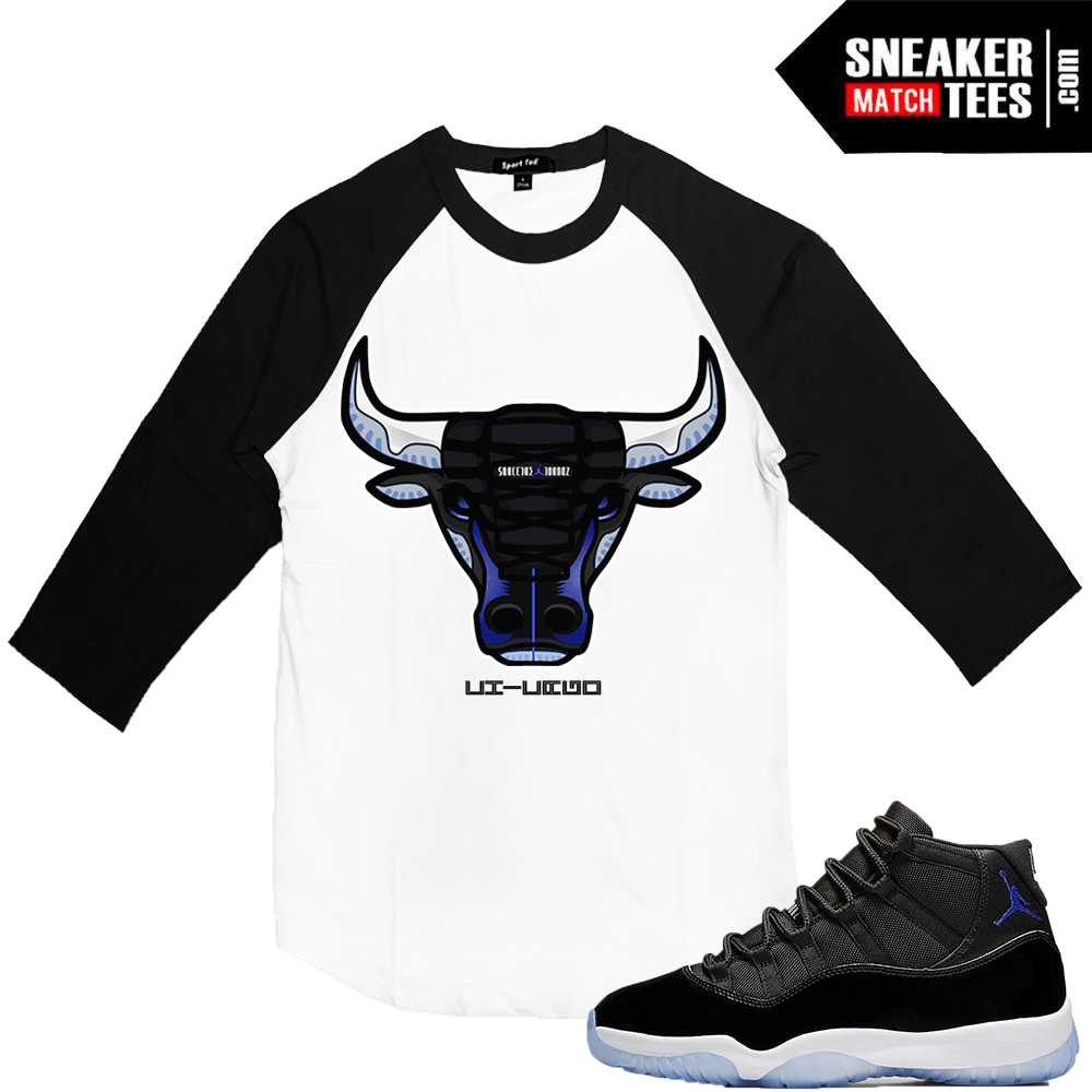 Jordan 11 Space Jam Matching Raglan Shirt Sneaker Match Tees Shop