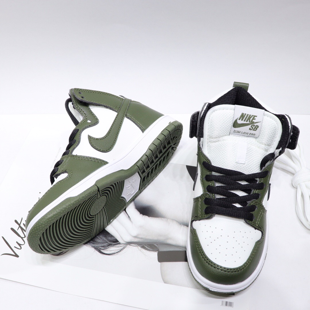Nike Dunk SB High Green Olive Kids Sneakers Addcts