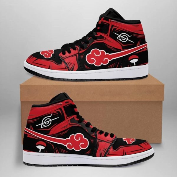 Akatsuki Itachi Shoes Custom Air Jordan Naruto Shoes V05 Sneakess