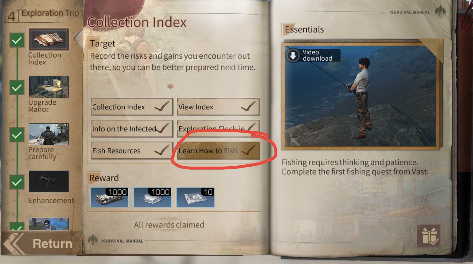 help need to lean how to fish r/lifeafter