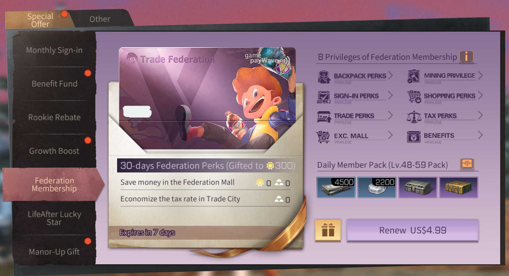 I just topped up and I didn't get my Trailblazer r/lifeafter