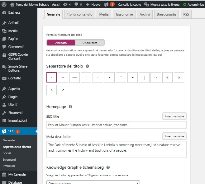 Yoast SEO and Polylang ogtitle and ogdescription of homepage