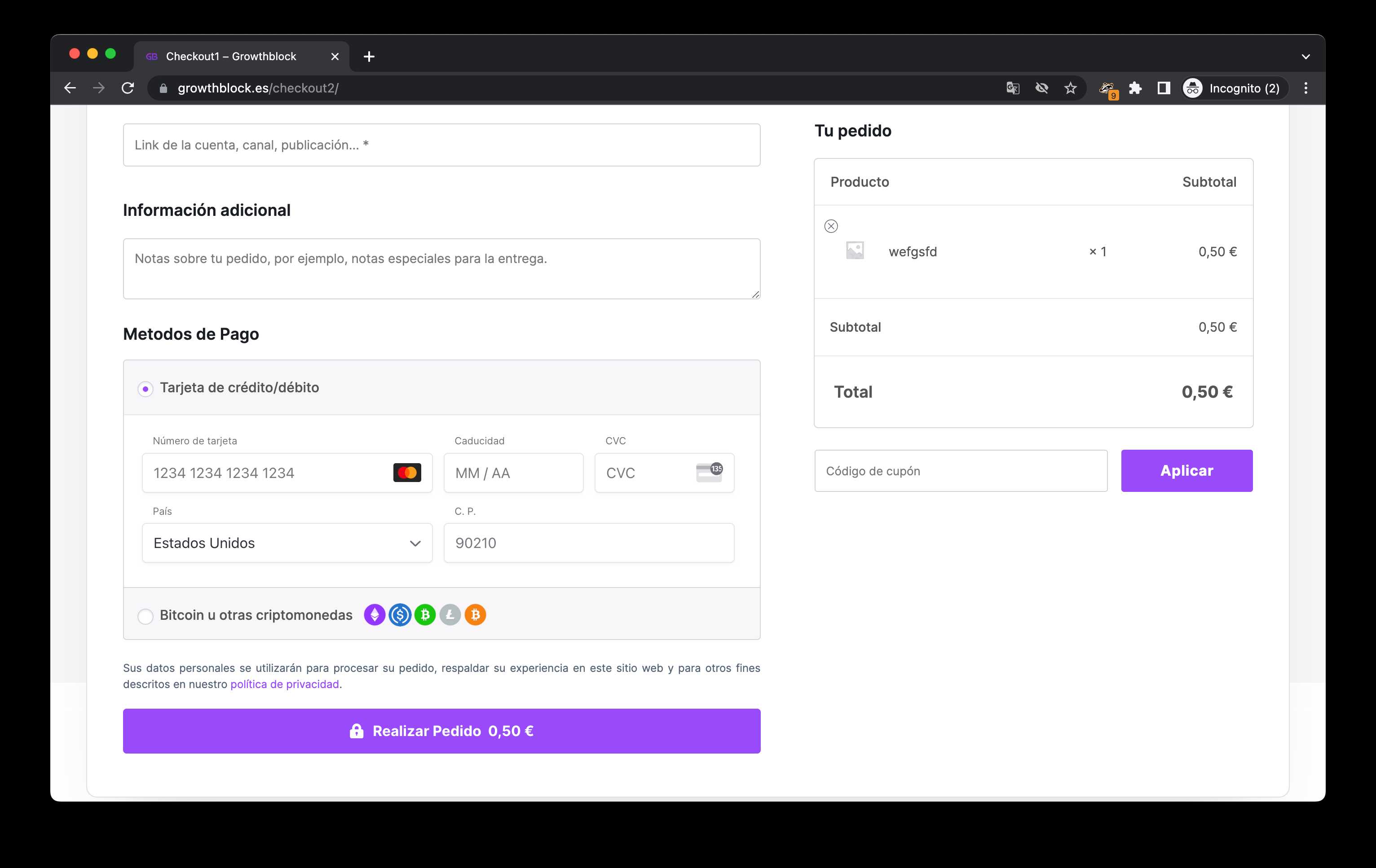 Payments credit card field not showing up on the checkout
