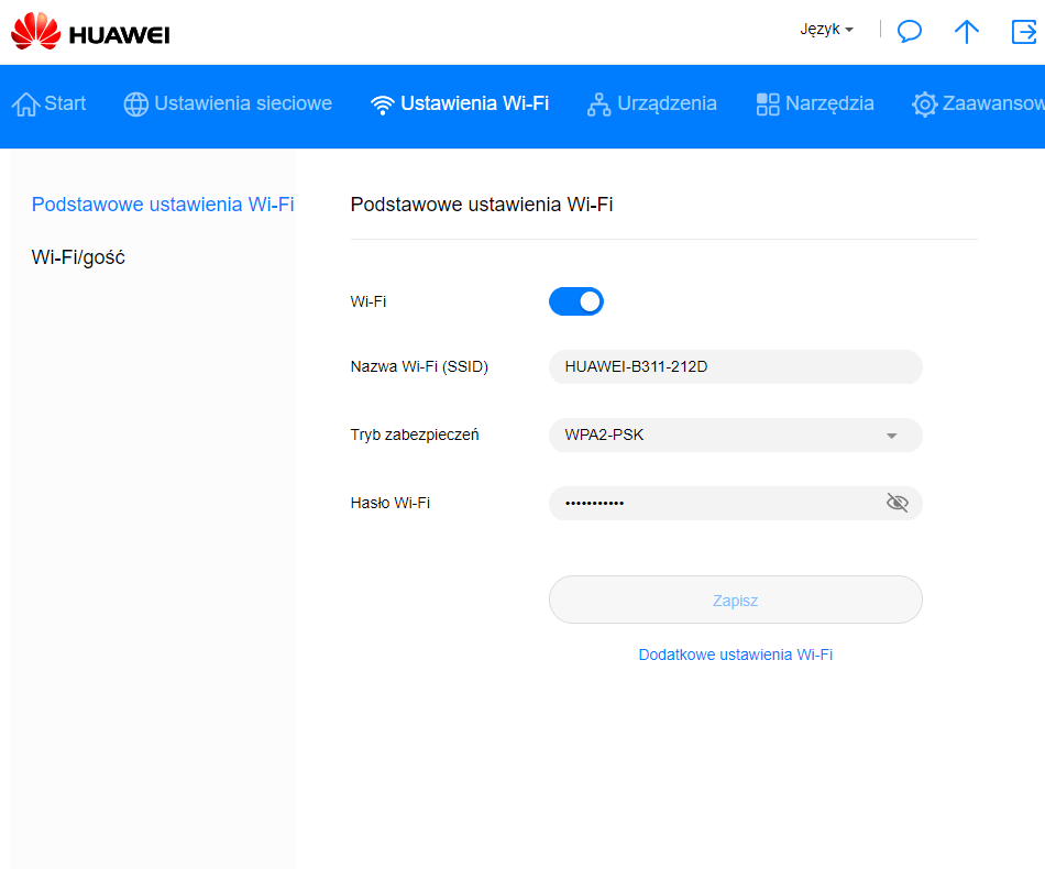 HUAWEI Router 4G LTE B311s 220 Jak zmienić Nazwę i Hasło do WiFI