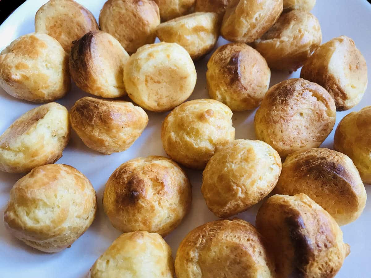 Gougères with cheese (French appetizer)