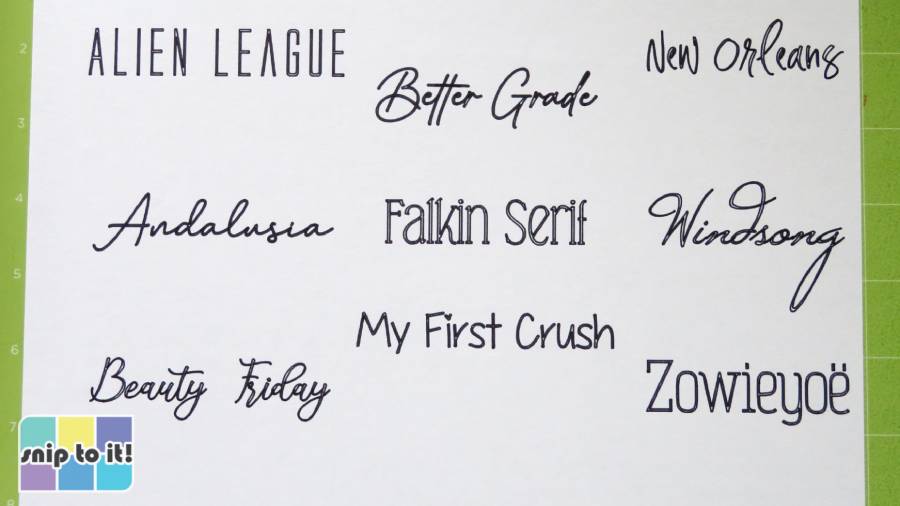 What are the Best Writing Fonts for Cricut? Snip to It!