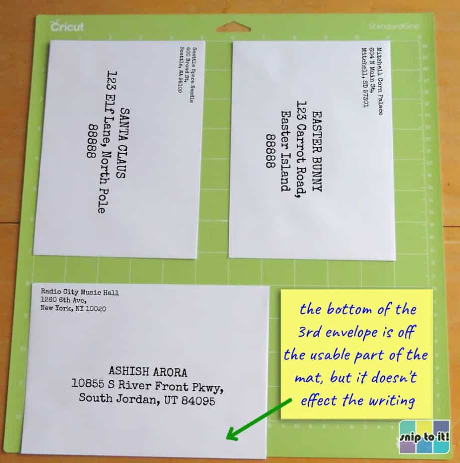 How to address envelopes with Cricut Snip to It!