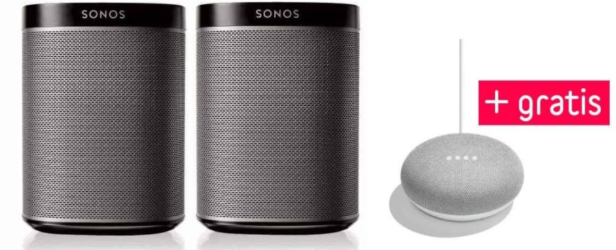 Knaller! Doppelpack Sonos PLAY1 in Weiss oder Schwarz inkl. Gratis