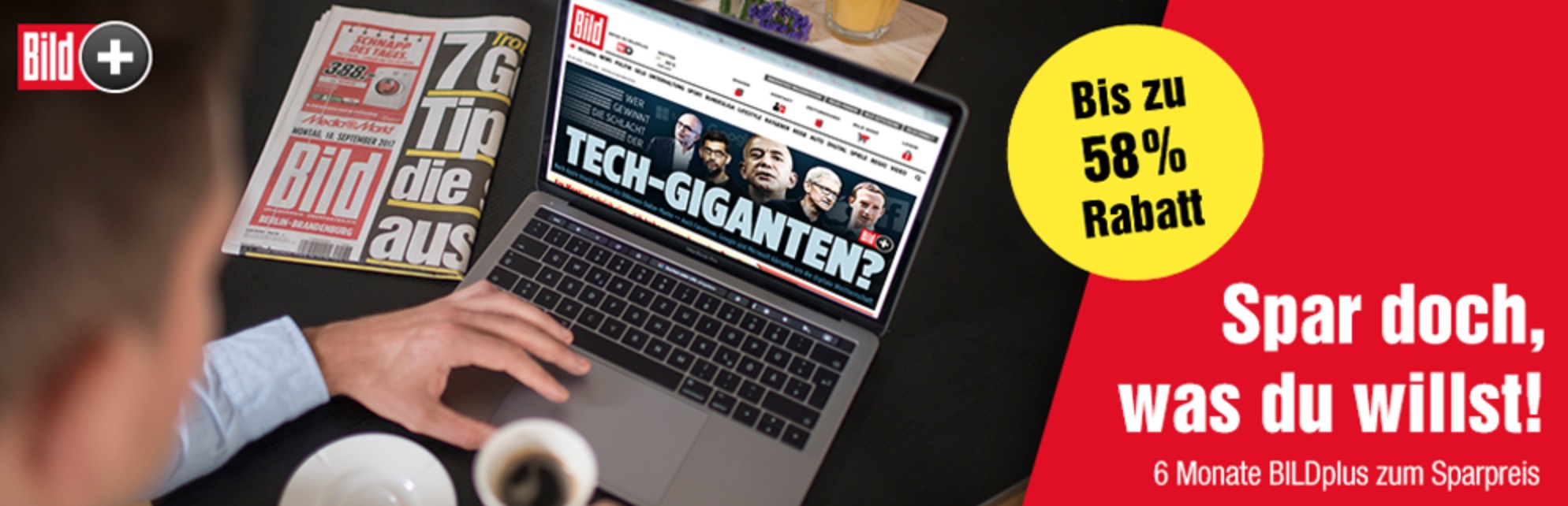 Halbjahresabo BILDplus Digital für nur einmalig 14,94 Euro (statt 29,94