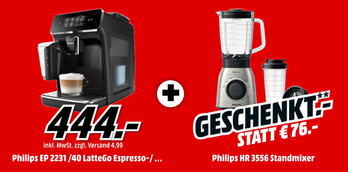 PHILIPS EP 2231/40 2200 LatteGo Kaffeevollautomat + PHILIPS HR3556/00