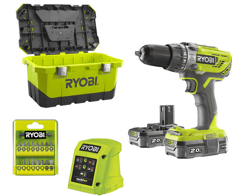 Ryobi R18PD3-220T Schlagbohrer und Schraubendrehe mit 2 Akkus für nur
