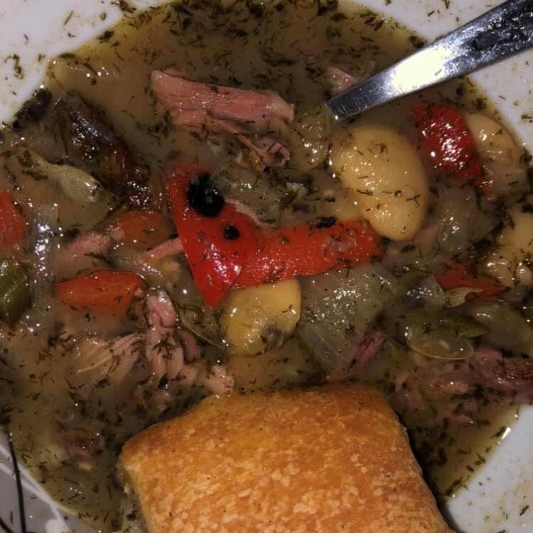 Smoked Turkey Neck and Butter Bean Stew Snoozle Q’s BBQ