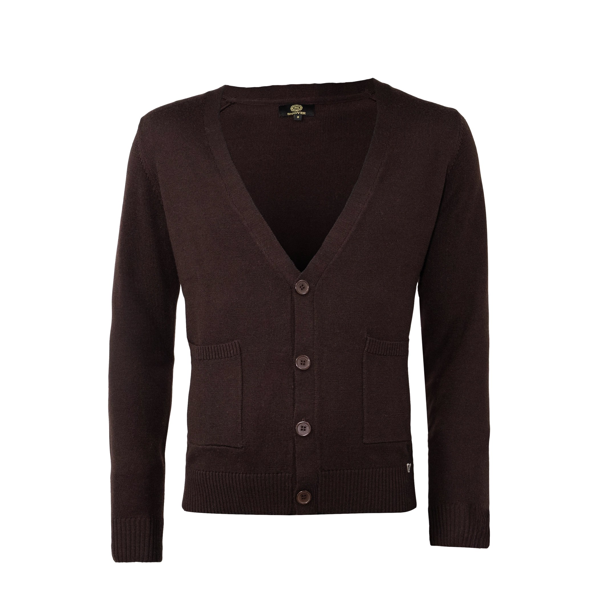 Impressive Brown Cardigan in Merino Wool For Men Snover