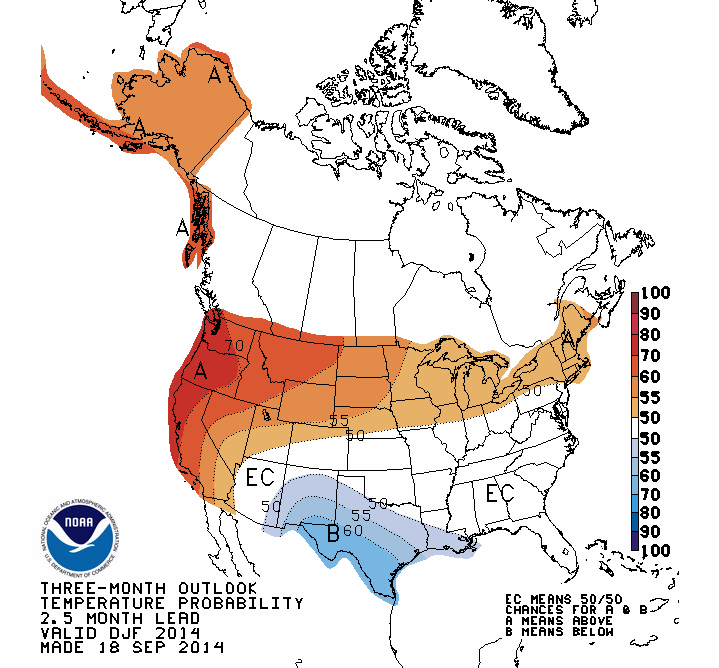 NOAA 2014/15 Winter Outlook for USA Dec, Jan, Feb SnowBrains