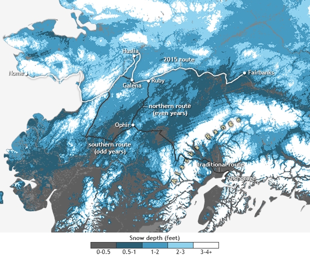 Alaska's Lack of Snow Drives Iditarod Sled Dog Race 250Miles North