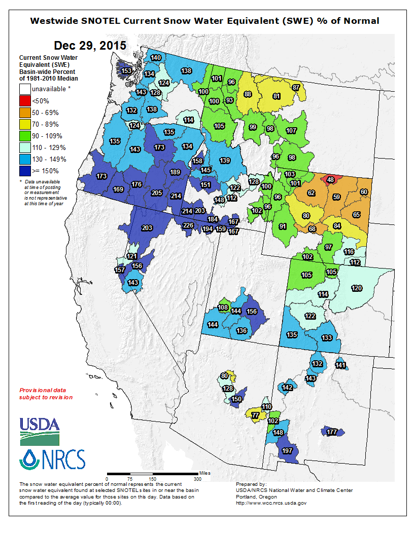 Most of the Western US Snowpack is Above Average Right Now SnowBrains