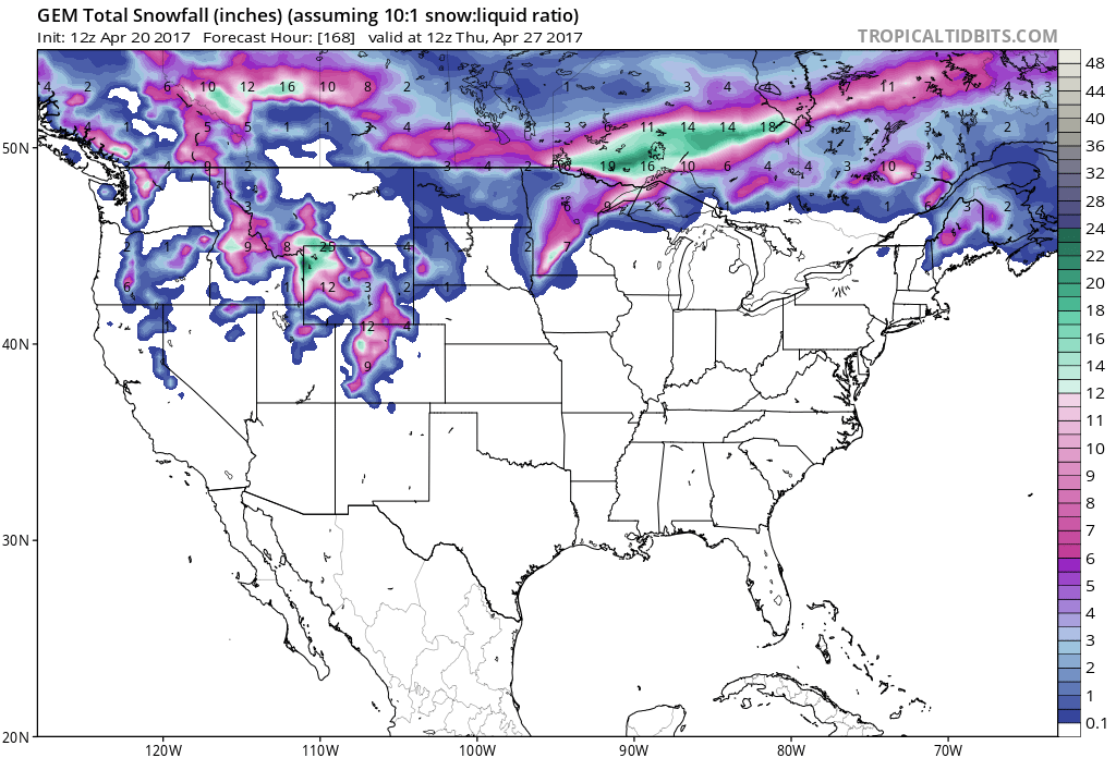 Big Snow Headed For Wyoming 1418" of Snow Above 9000ft Tonight