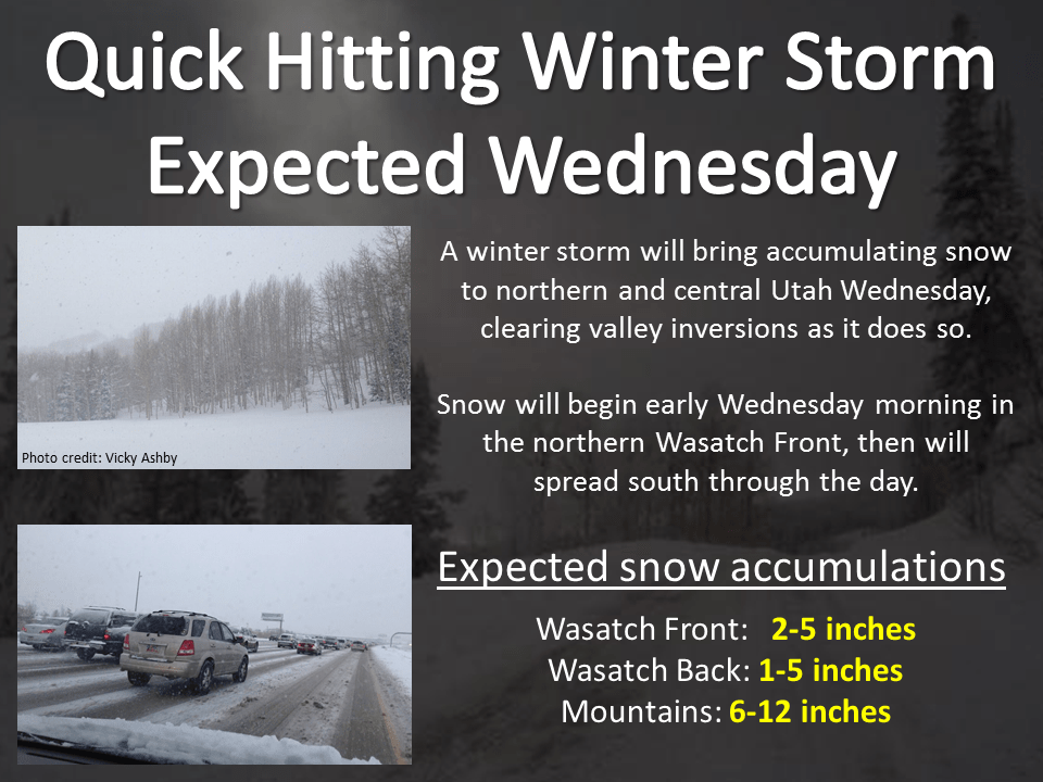 NOAA Winter Weather Advisory Issued For Utah 510+" of Snow Is