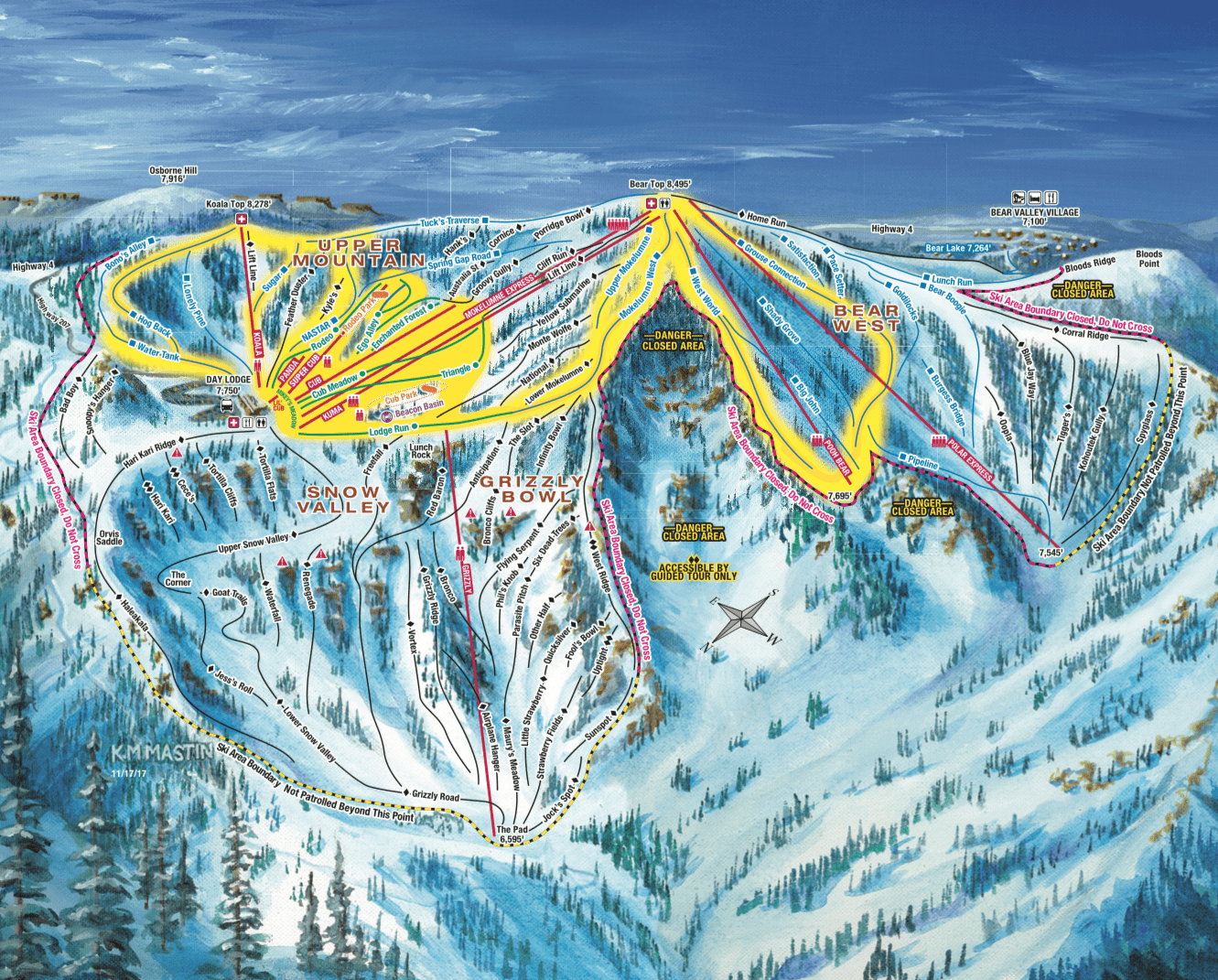 Great Bear Ski Valley Trail Map Hometown Mountain Shoutout Bear Valley, CA SnowBrains