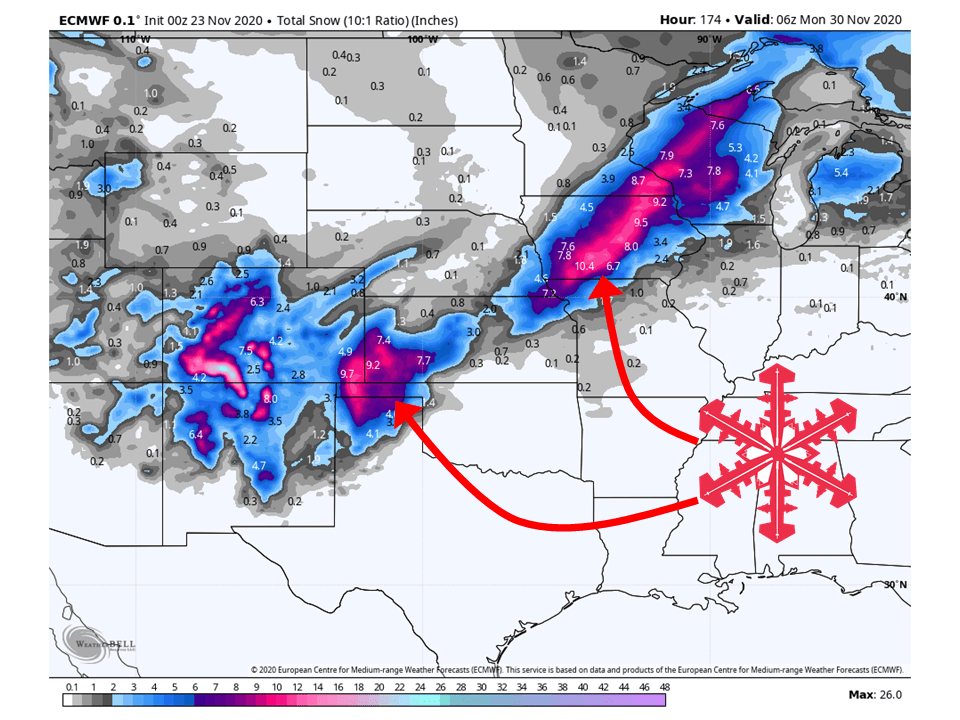 SnowBrains Forecast 13 Feet Of Snow Across Western US This Week