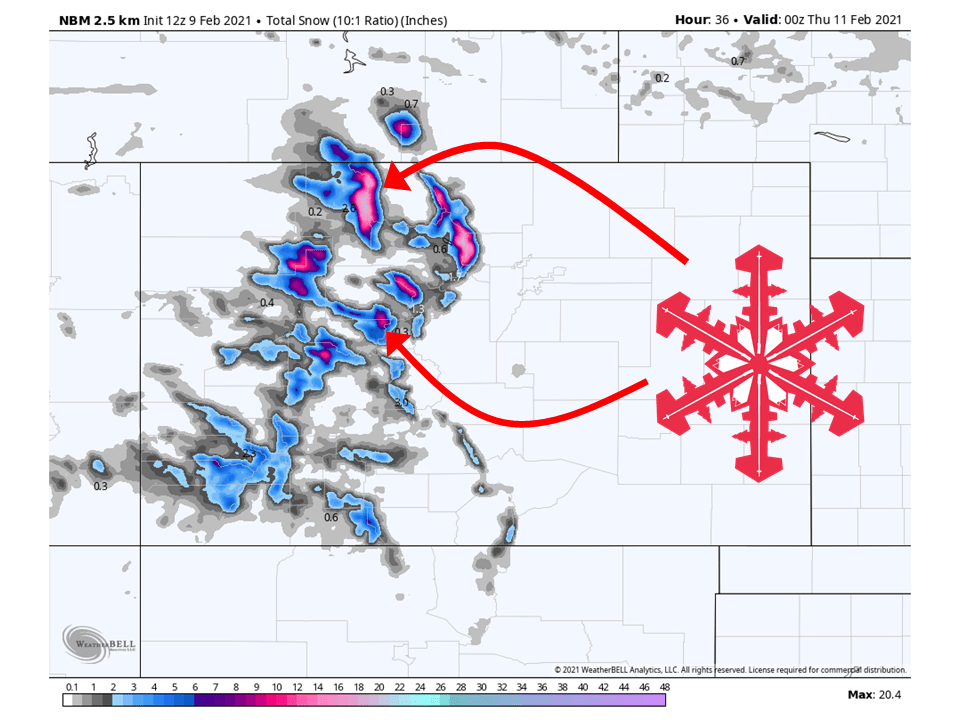 Snowbrains Forecast 618" of Snow For Western Colorado Mountains