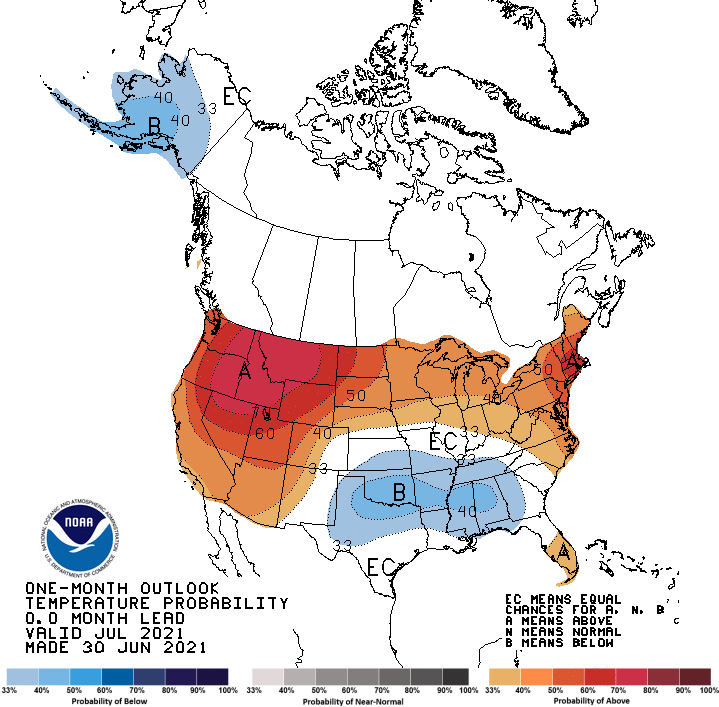 NOAA Updated July 2021 Outlook Dry Conditions to Persist Across Much