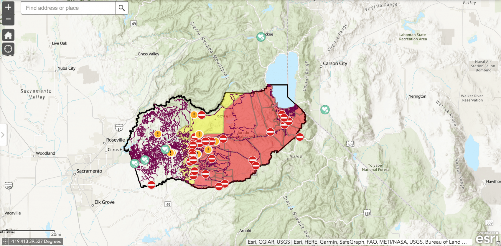 Caldor Fire Burns SierraatTahoe Ski Area California Side of Lake