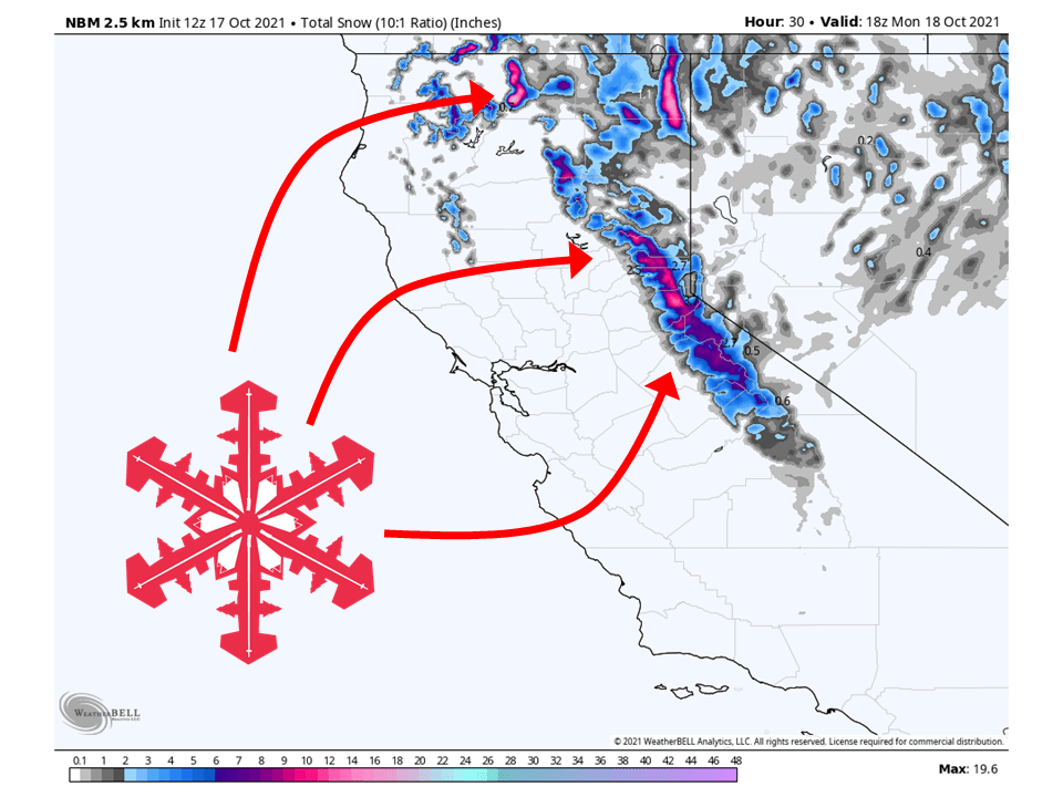 SnowBrains Forecast 28" of Snow For The Sierra Tonight and Tomorrow