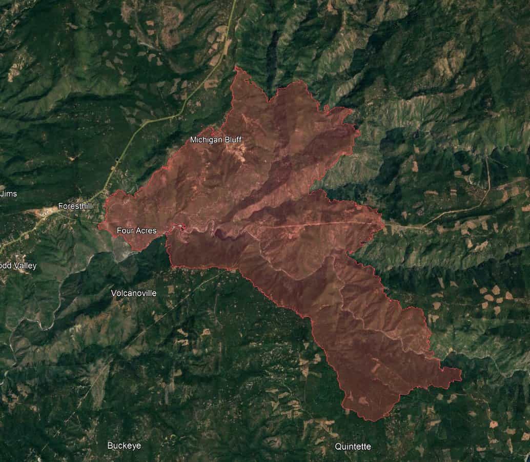 Mosquito Fire in Placer County, CA, Doubled in Size Overnight Blaze Started by PG&E Faulty