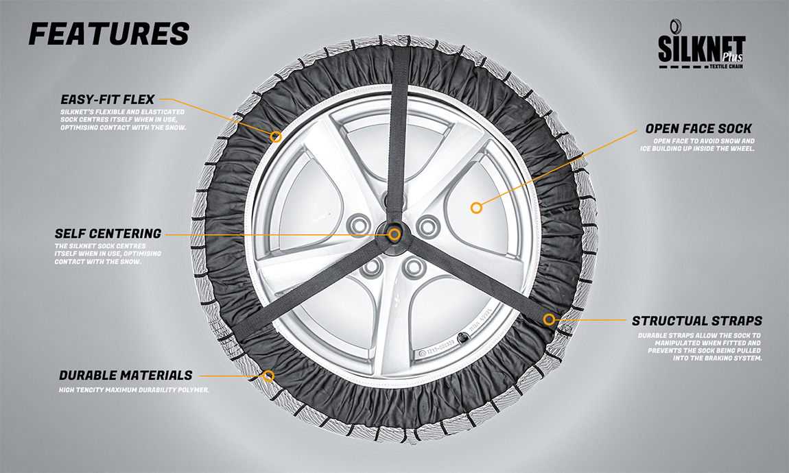 SNOW SOCKS & Tyre Socks for Cars 205/55 16 2055516 205/55 R16