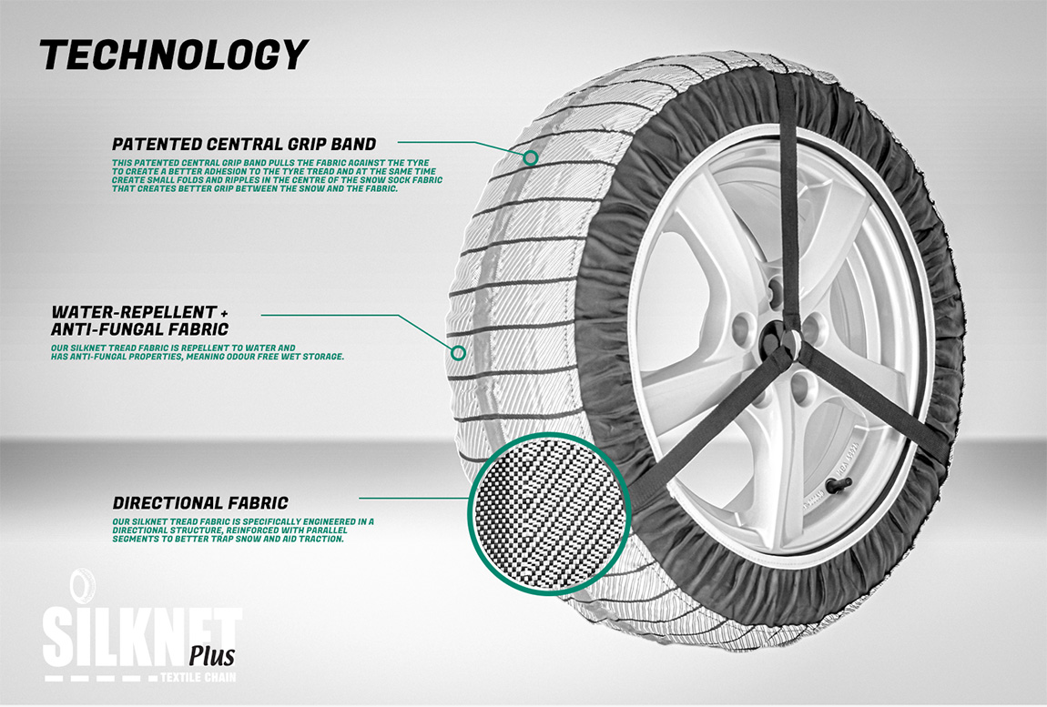 SNOW SOCKS & Tyre Socks for Cars 205/55 16 2055516 205/55 R16
