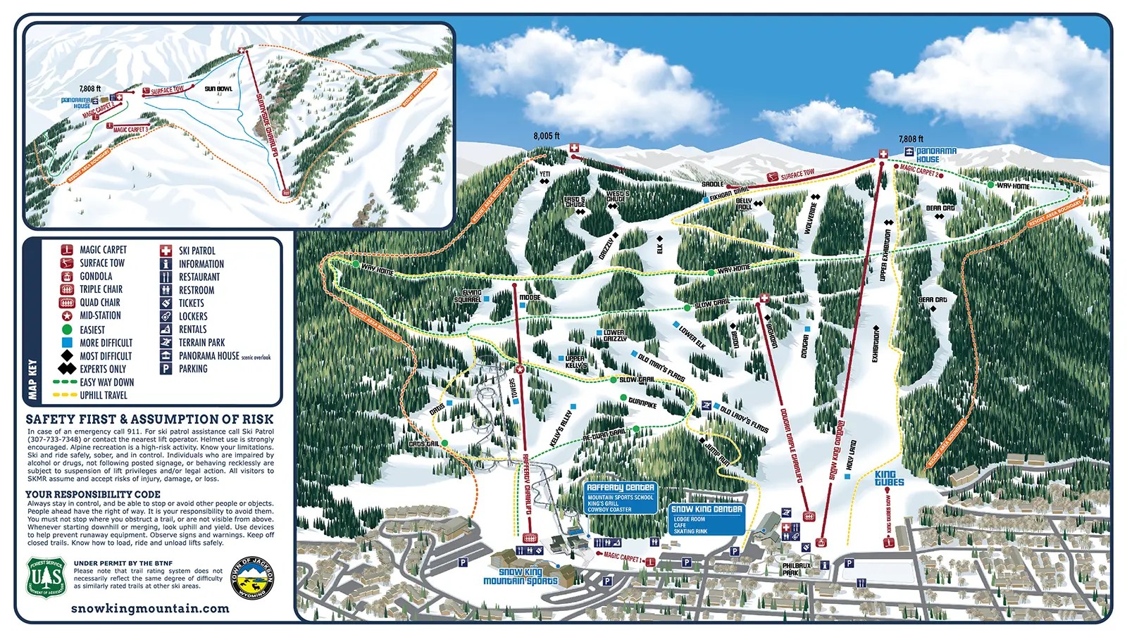 Snow King Trail Map Jackson Hole Skiing at Snow King