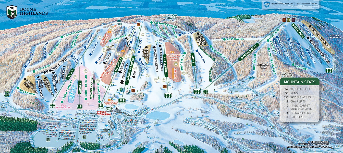 Boyne Highlands Resort Map The Highlands Ski Resort Lift Ticket Information