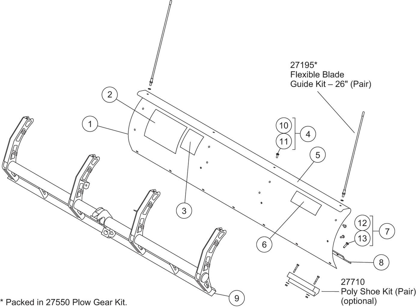 Western Plow Part 27718 Suburbanite Moldboard Kit Replacement Skin 7