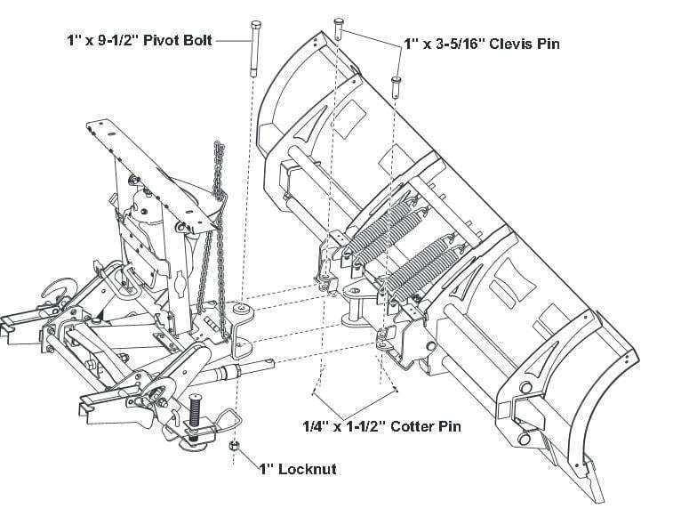 Western Plow Part 52810 Wide Out Plow Blade Assembly With Quadrant