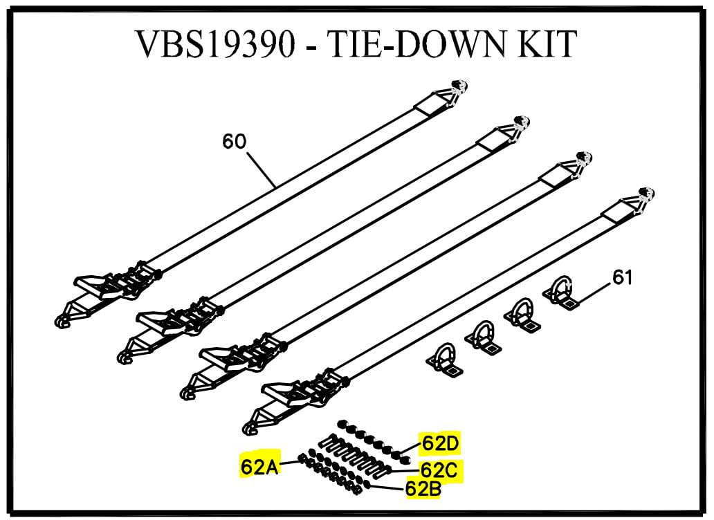 Boss Part HDW19442 VBX3000 Tie Down Fastener Kit
