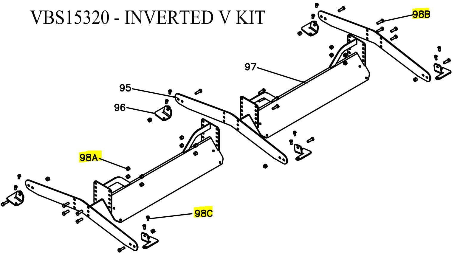 Boss Part HDW15316 Inverted V Fastener Kit