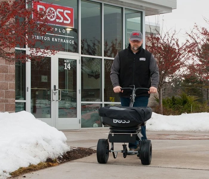 Boss WalkBehind Salt Spreader 100 lb. Poly Walk Behind Spreader WBS15920