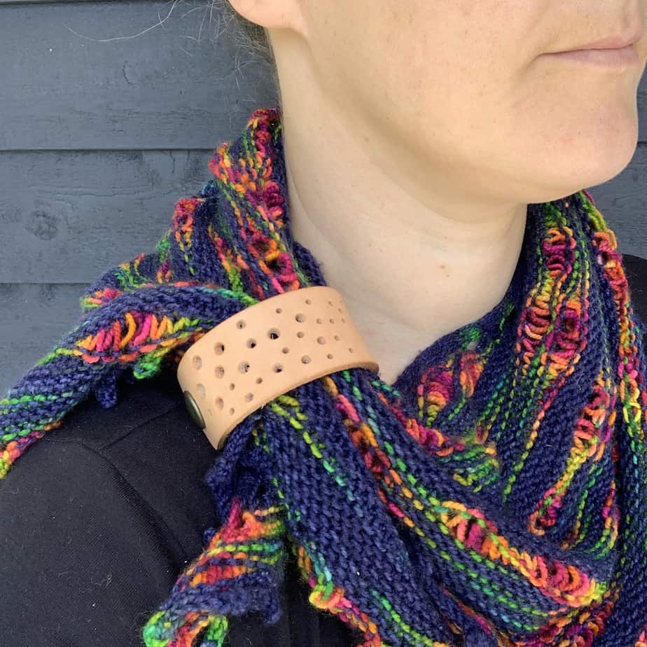 Leather Shawl Cuff Bubbles Snowy Thistle Knits