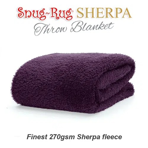 SnugRug Sherpa Throw Blanket (Purple) SnugRug® Super Soft Blankets
