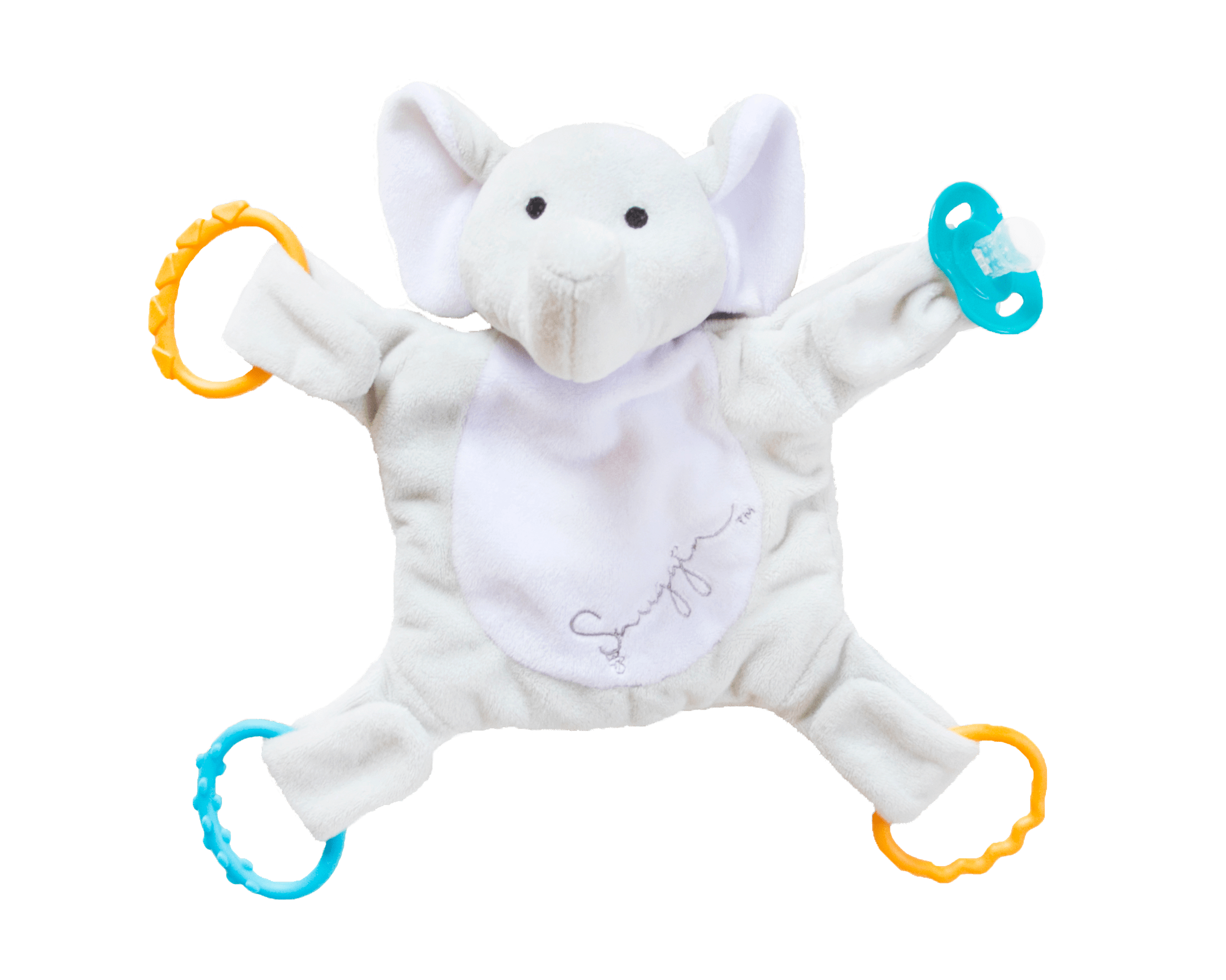 Snuggin Range of Plush Animal Pacifier Holders & Toys Snuggin
