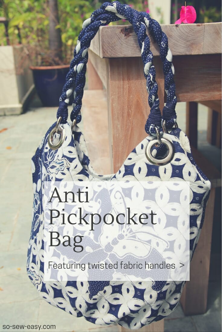 Anti Pickpocket Bag FREE pattern, tutorial, and video sewalong So