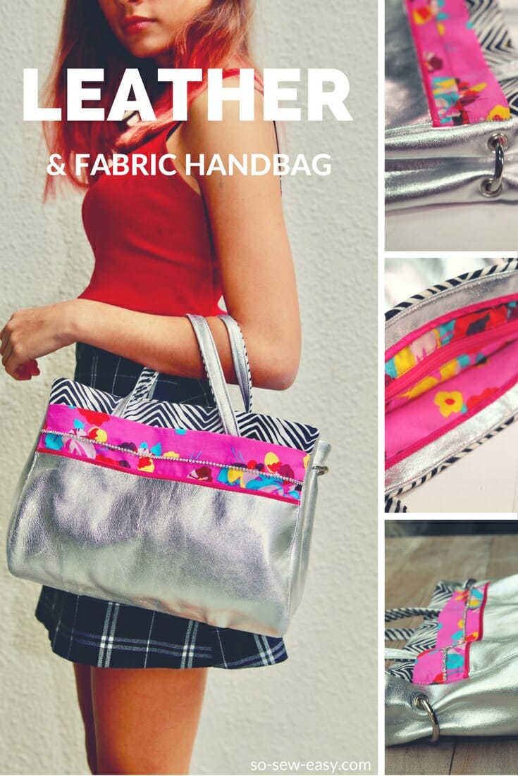 Free sewing pattern Fabric and leather bag Sewing